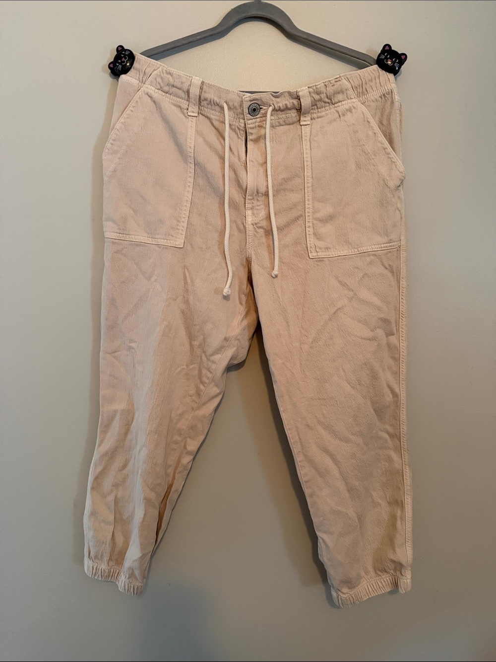 American Eagle Outfitters Beige Drawstring Joggers